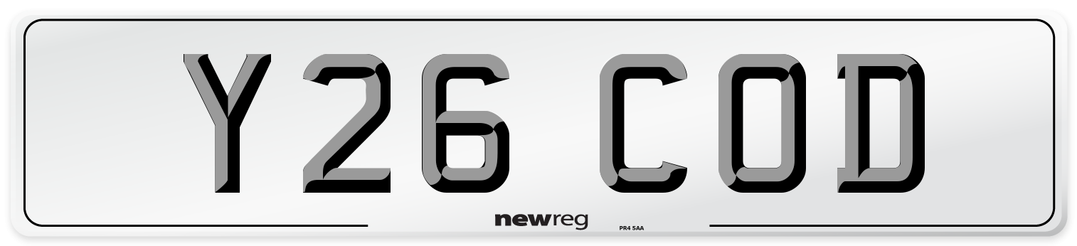 Y26 COD Number Plate from New Reg